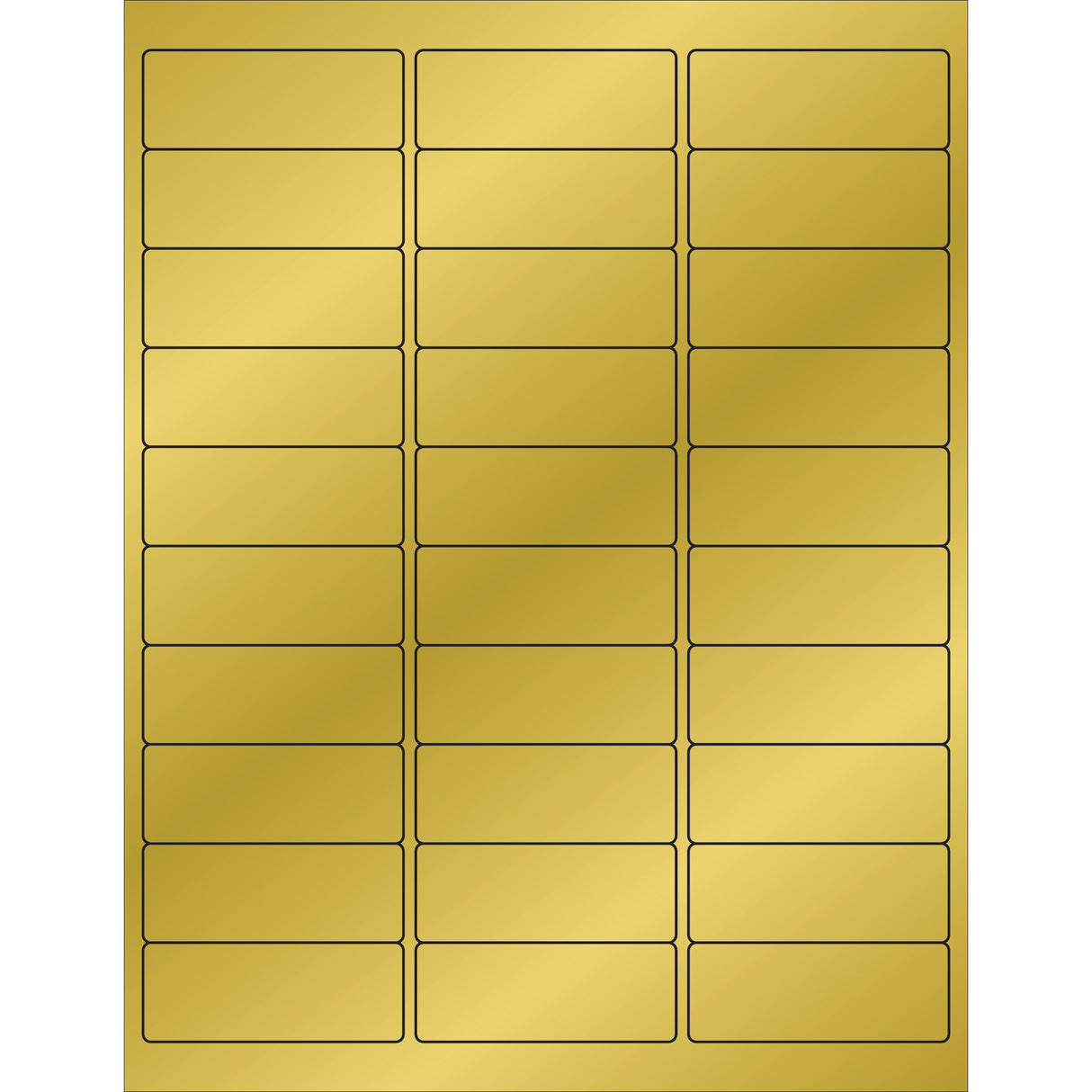 2 5/8 x 1" Gold Foil Rectangle Laser Labels