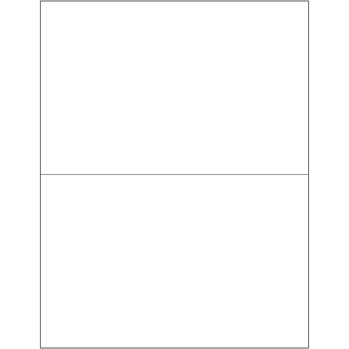 8 1/2 x 5 1/2" White Removable Rectangle Laser Labels