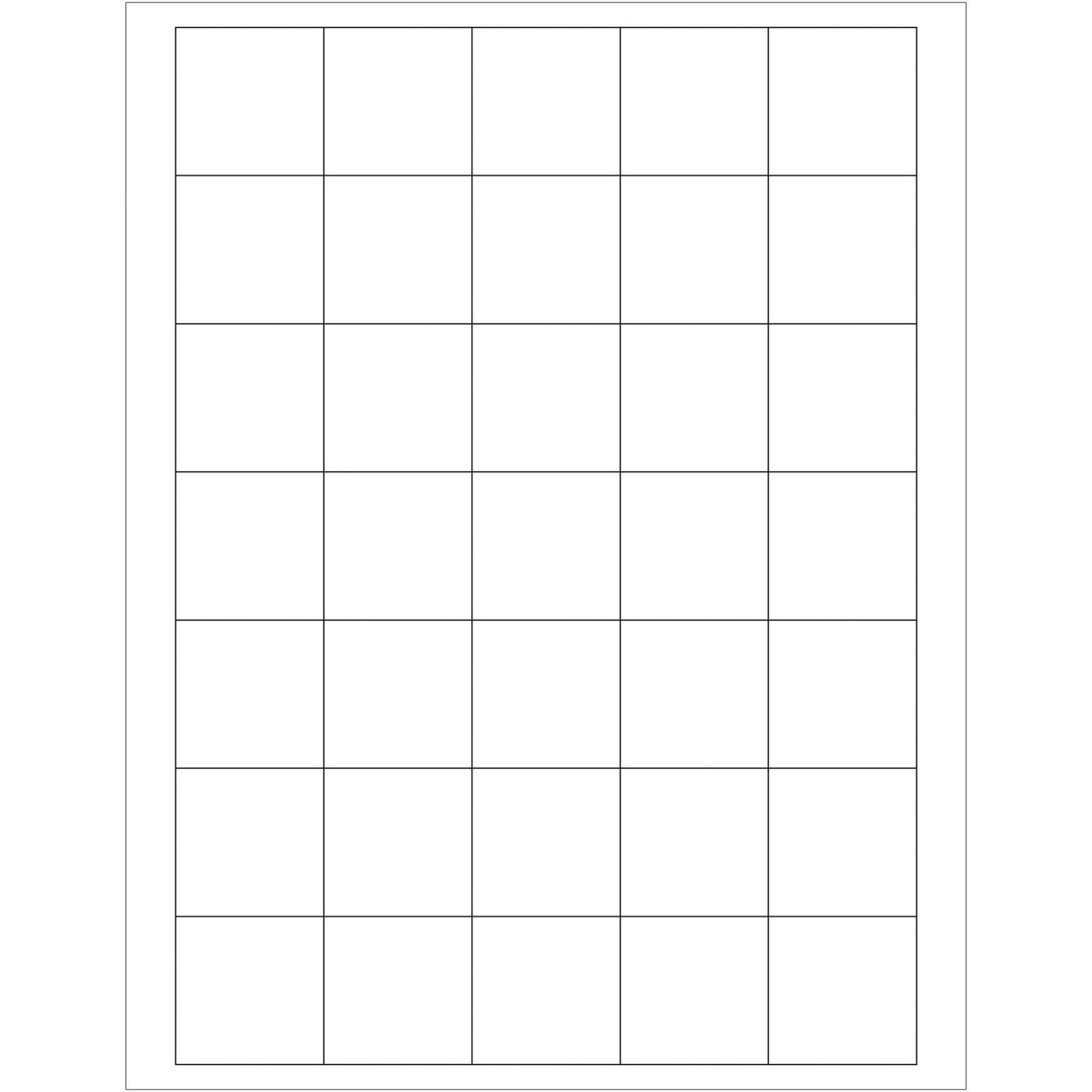 1 1/2 x 1 1/2" White Removable Rectangle Laser Labels