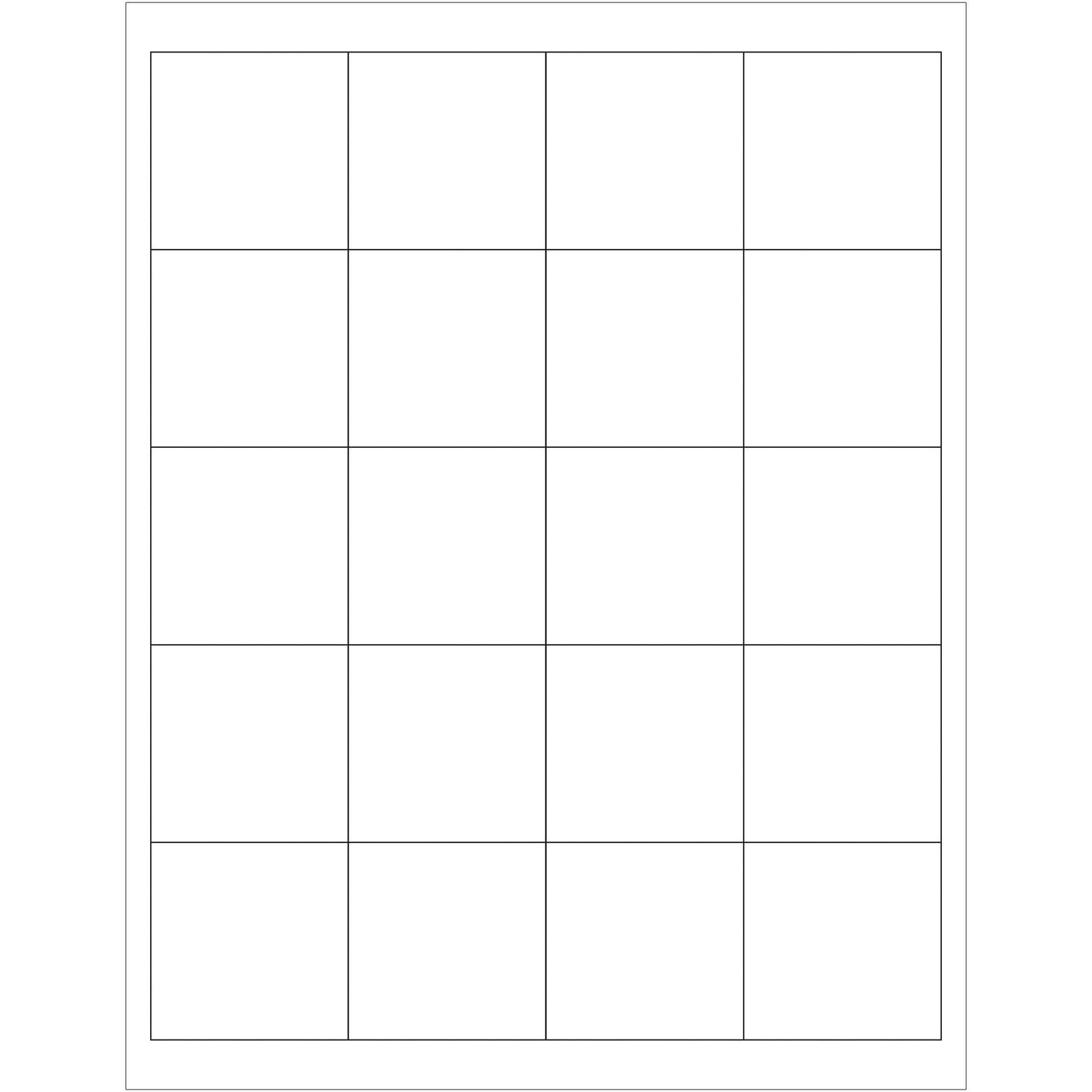 2 x 2" White Removable Rectangle Laser Labels