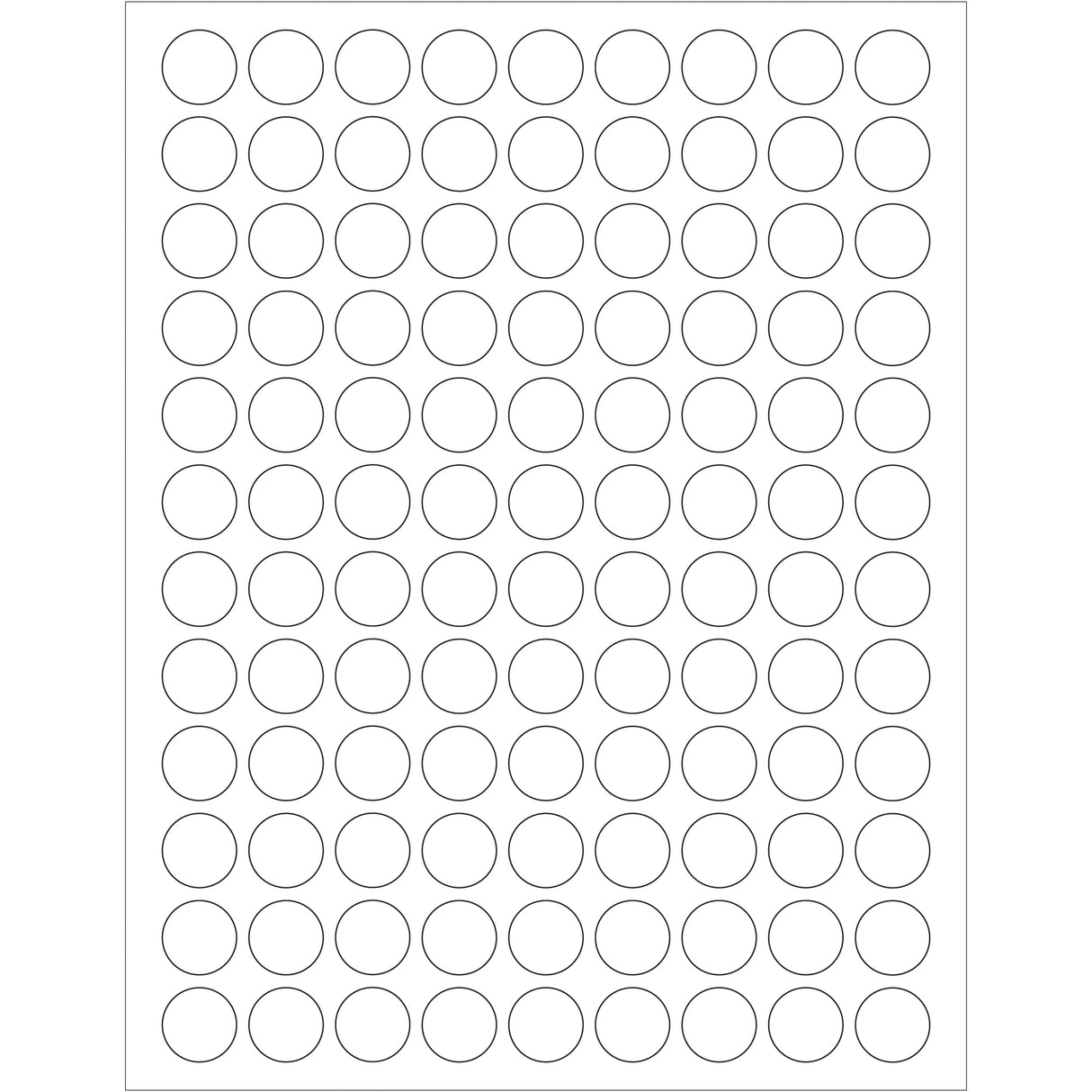 3/4" White Removable Circle Laser Labels