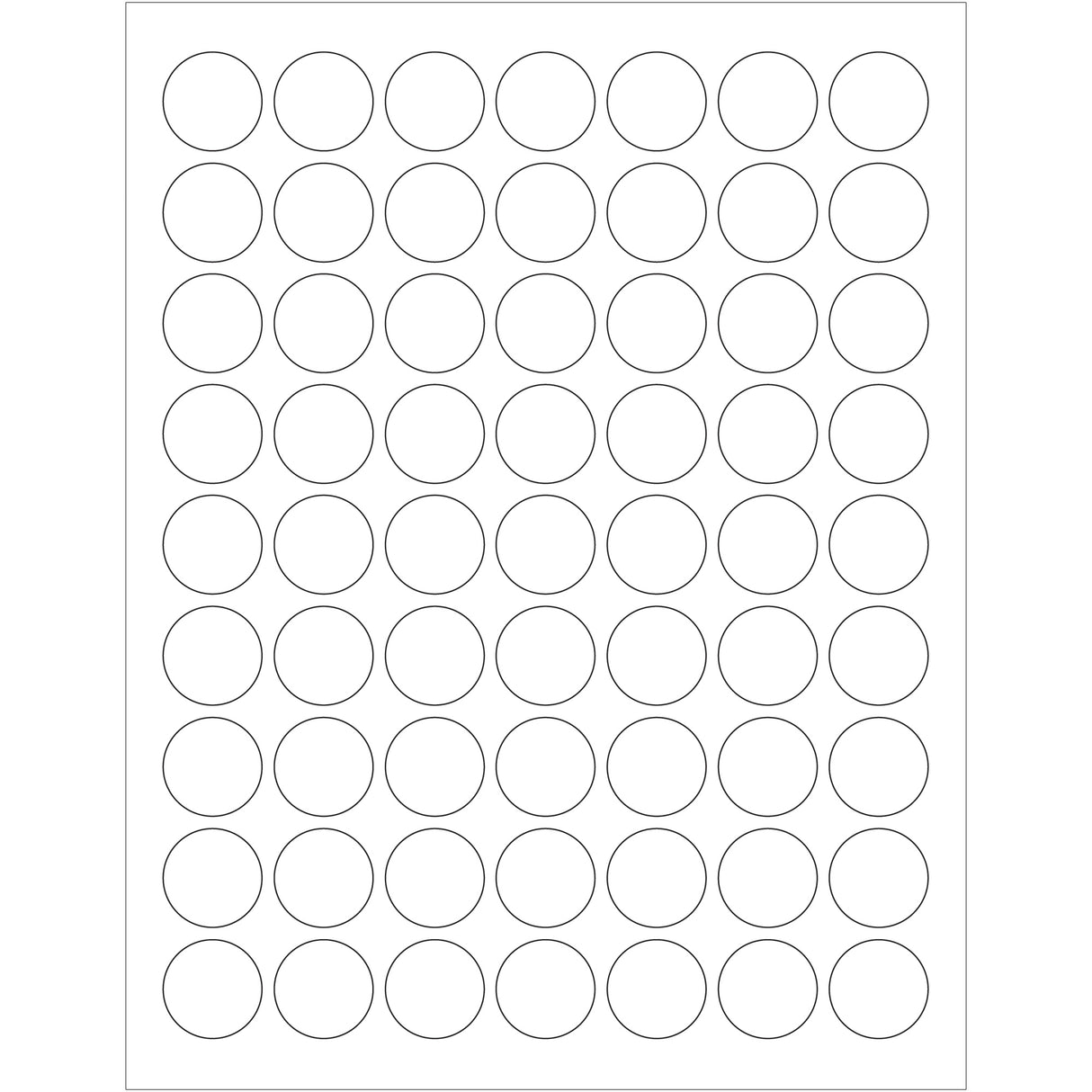 1" White Removable Circle Laser Labels