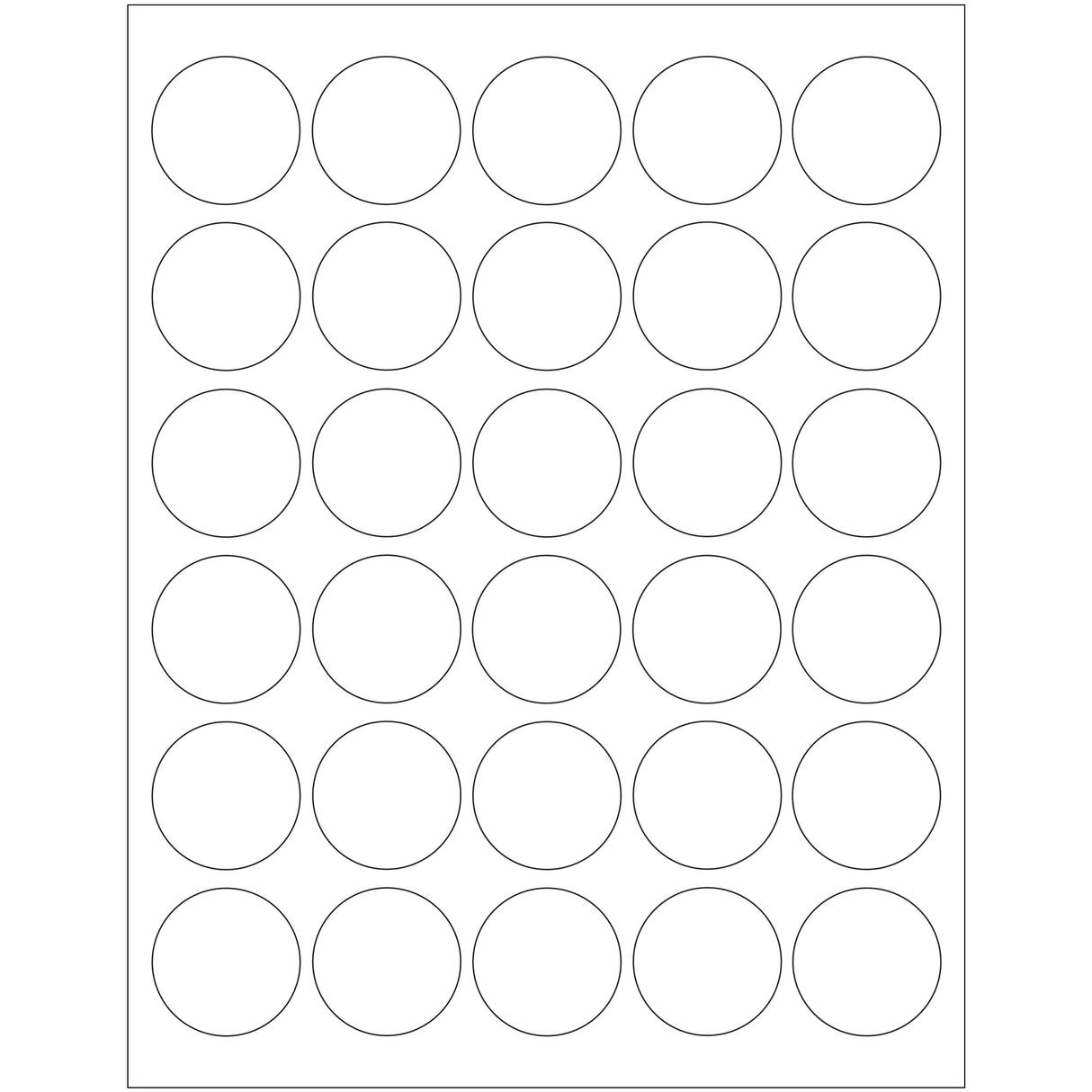 1 1/2" Glossy White Circle Laser Labels