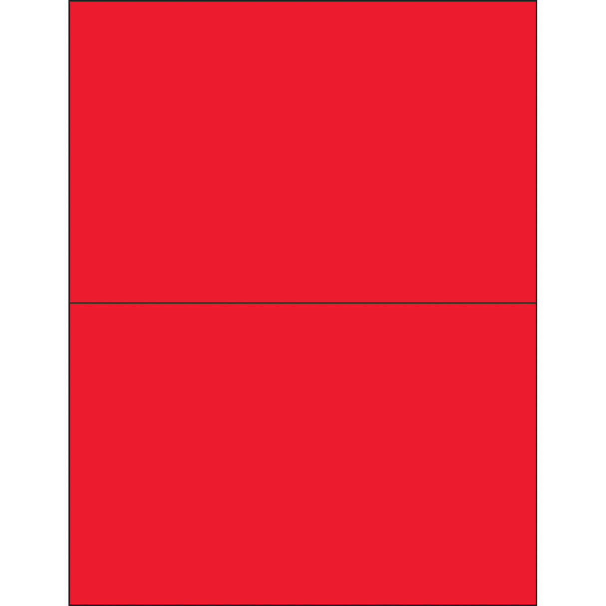 8 1/2 x 5 1/2" Fluorescent Red Removable Rectangle Laser Labels