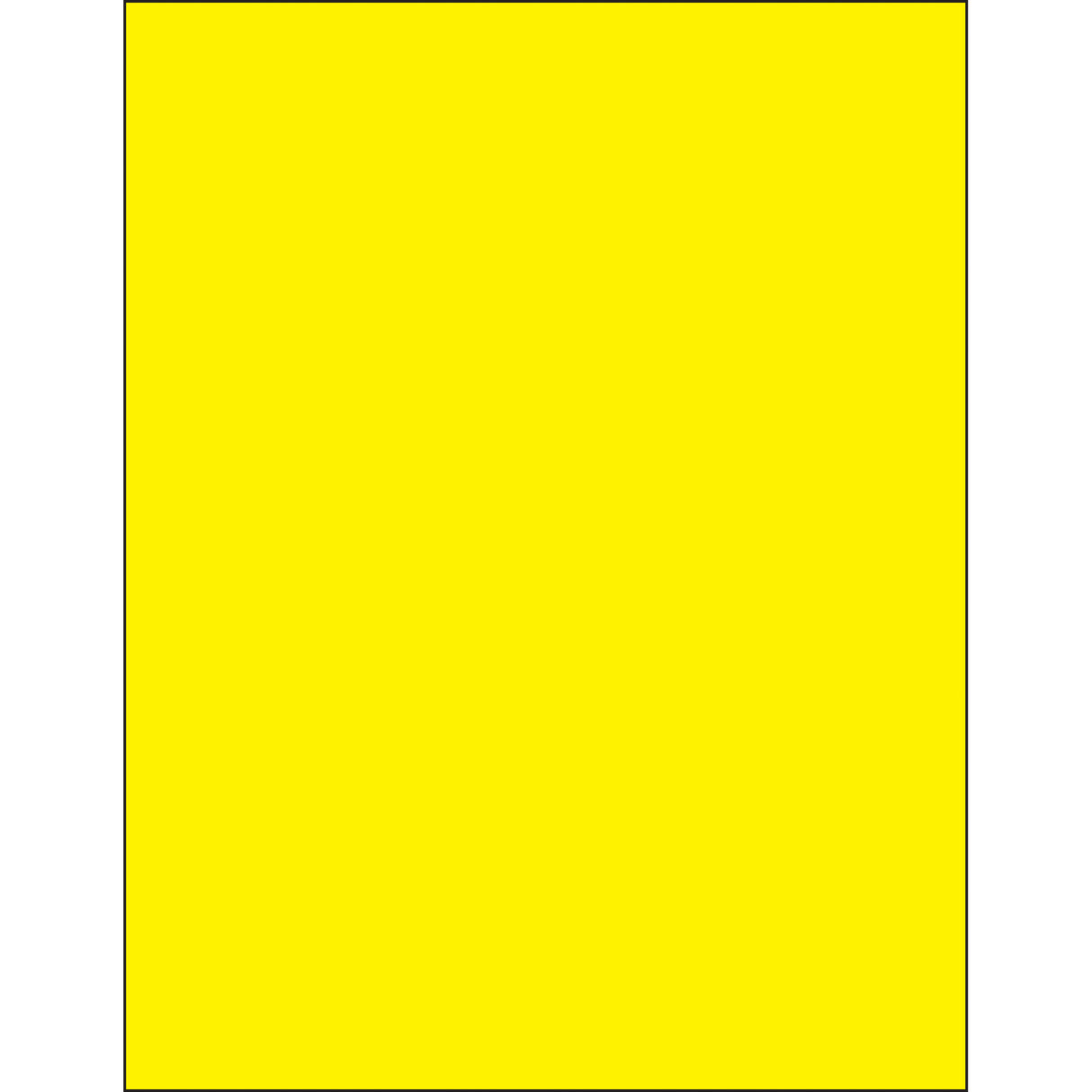 8 1/2 x 11" Fluorescent Yellow Removable Rectangle Laser Labels