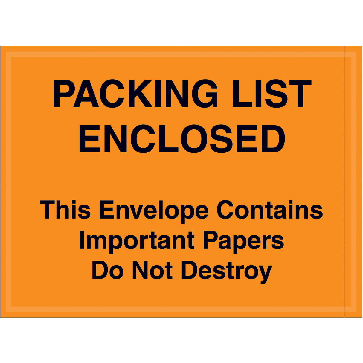 4 1/2 x 6" Orange "Important Papers Enclosed" Envelopes