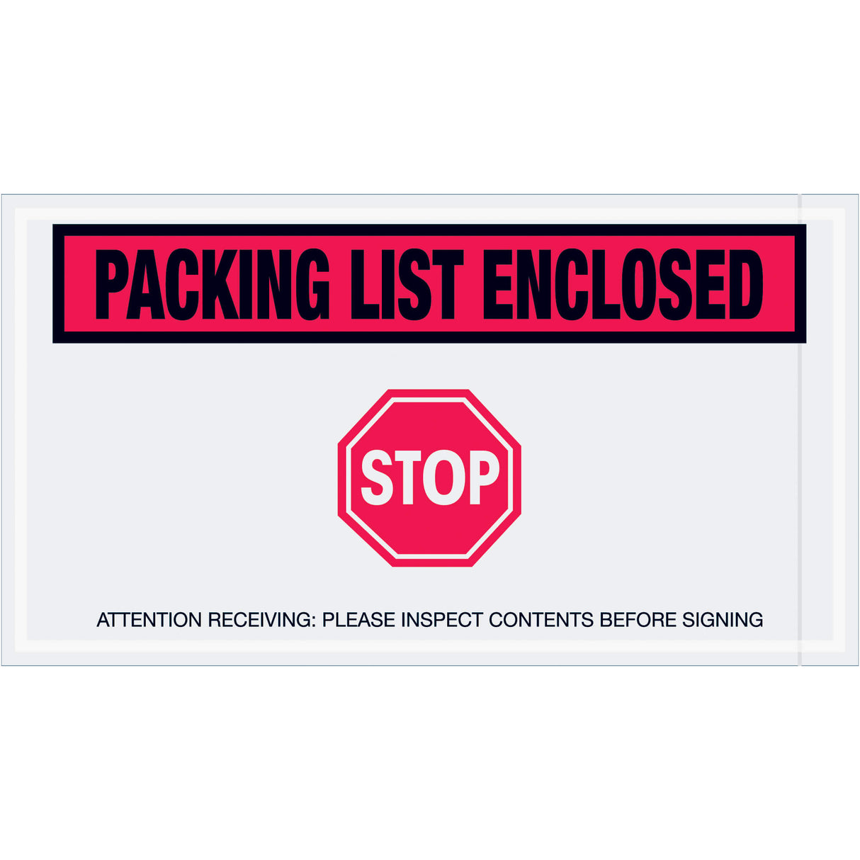 5 1/2 x 10" Red "Packing List Enclosed - Stop" Envelopes