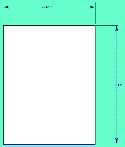 8 1/2 X 11 1 per sheet, 100 sheets
