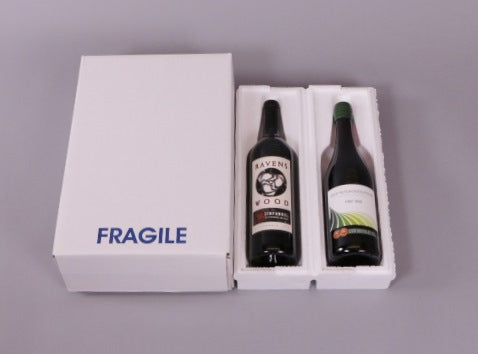 Styrofoam Lined Wine Box for Shipping, 2 Bottle