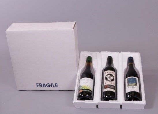 Styrofoam Lined Wine Box for Shipping, 3 Bottle