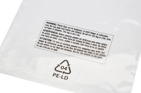 14x20 2 mil, Layflat Bags w/Suffocation Warning 1000/Case