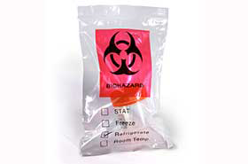 Zip Top Biohazard Bag, 2Mil | Size:8x10
